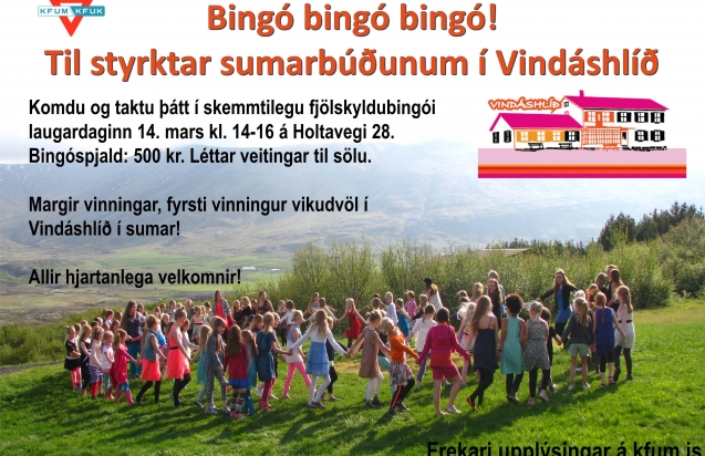 Fjölskyldubingó Vindáshlíðar 14. mars