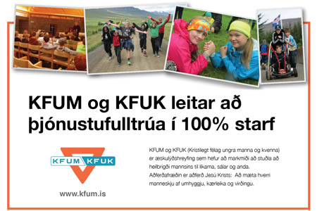 KFUM og KFUK leitar að þjónustufulltrúa í 100% starf