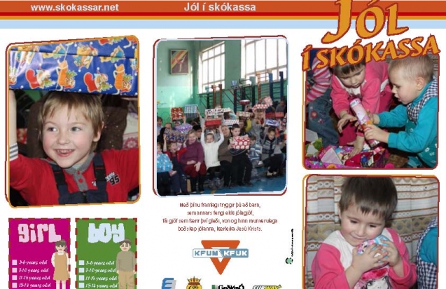 Kynningarefni fyrir Jól í skókassa